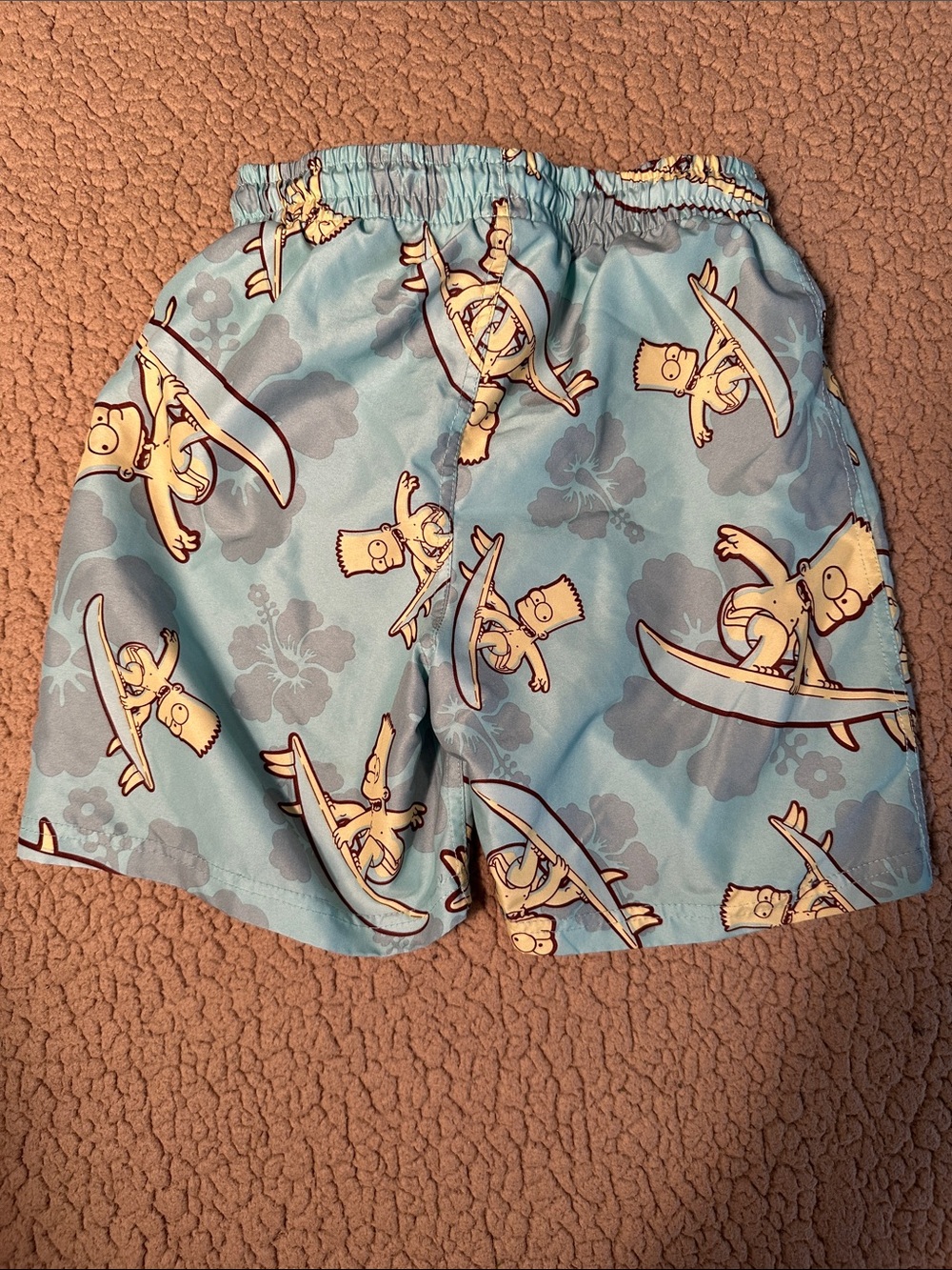 Kids Surf-Print Swim Shorts - Light Blue - Picture 2 of 5